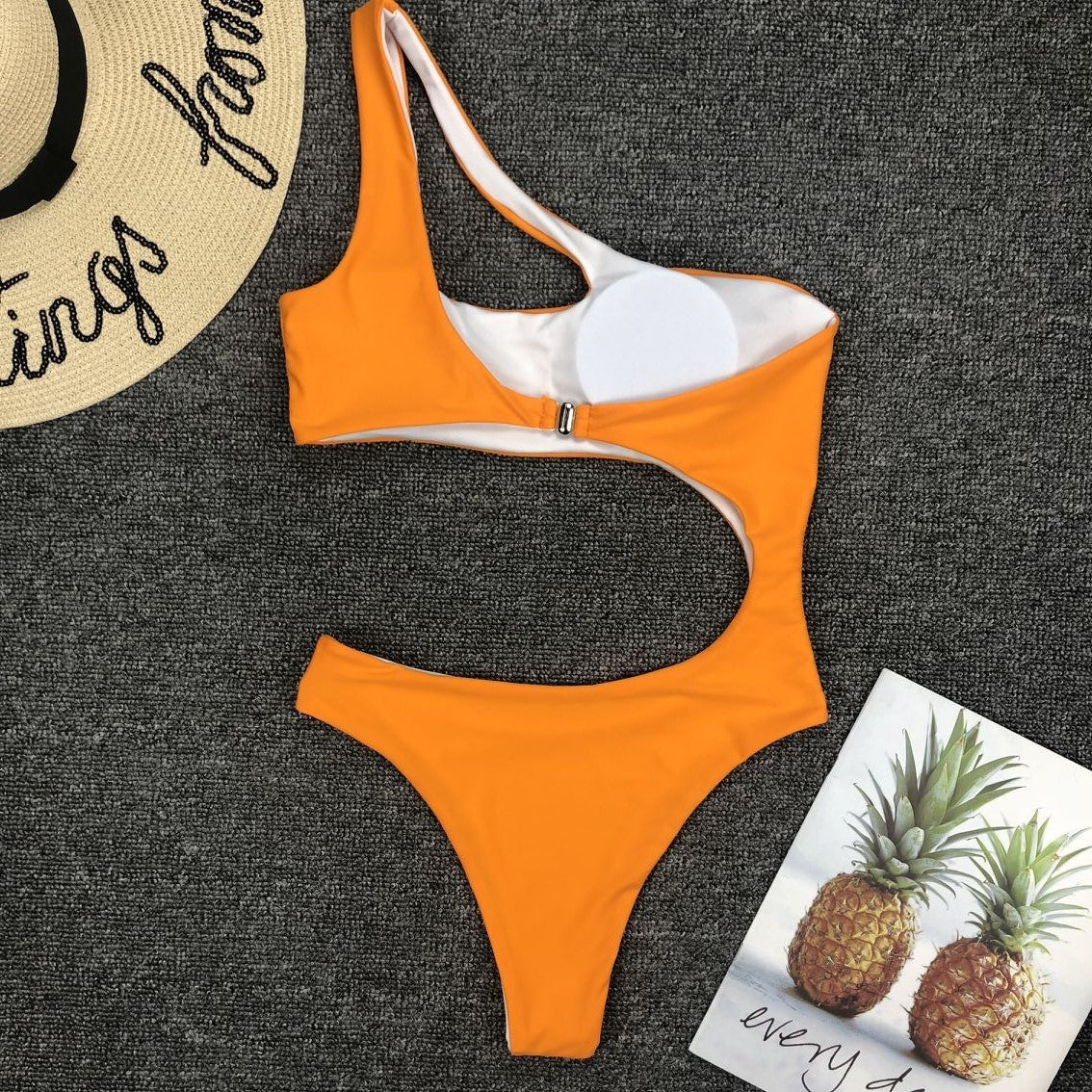 2025 Sexy One shoulder Female Swimwear One piece swimsuit Women Monokini Bather Trikini High cut Out Bathing suit Swim Bodysuit