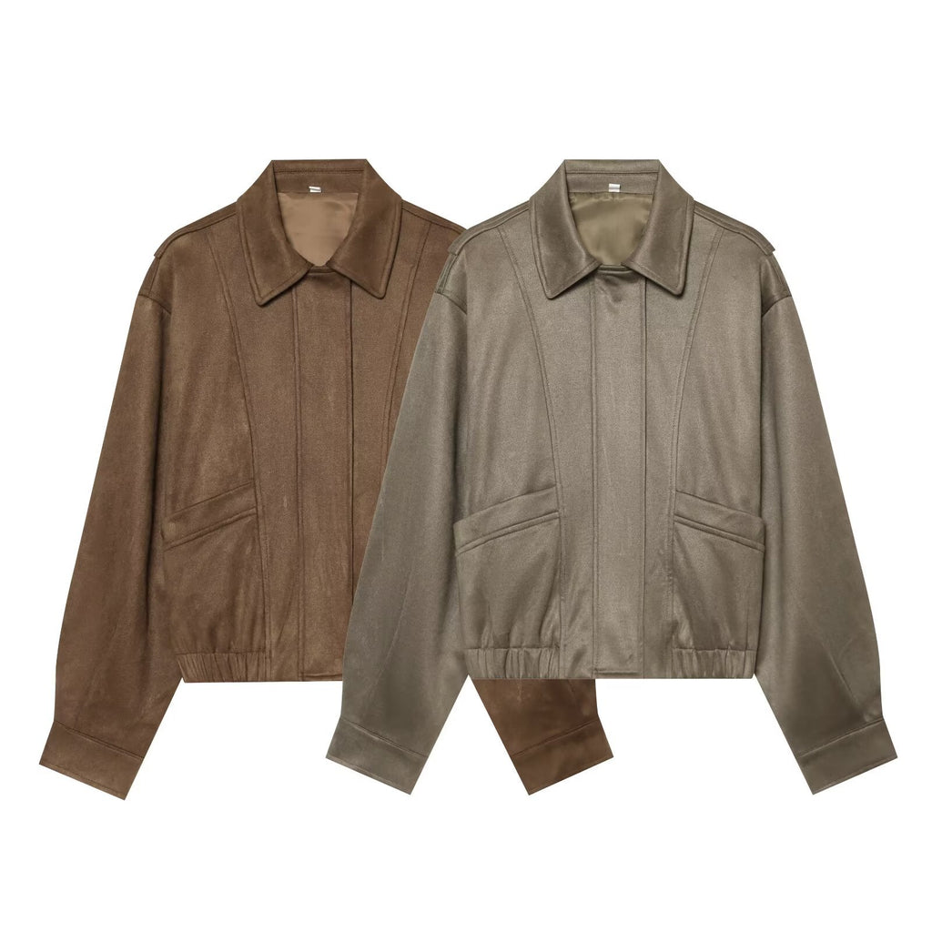 Suede texture suede casual loose jacket