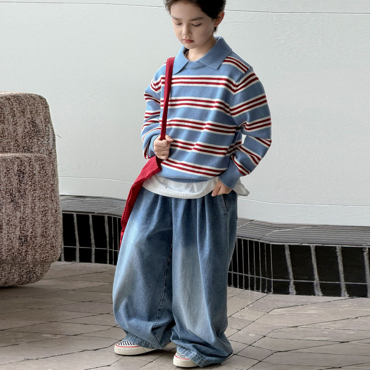Boys' Stylish Casual Long Sleeve Knit Sweater