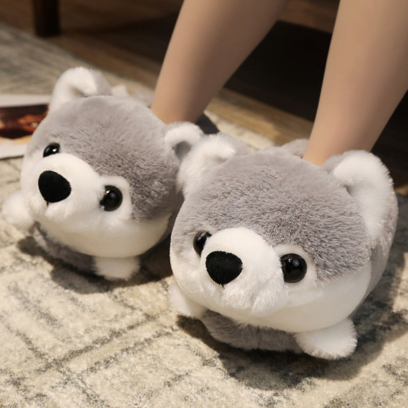 Sad Hamster Plush Slippers Home Soft Warm Furry Slides Women Cozy Indoor Floor Shoes