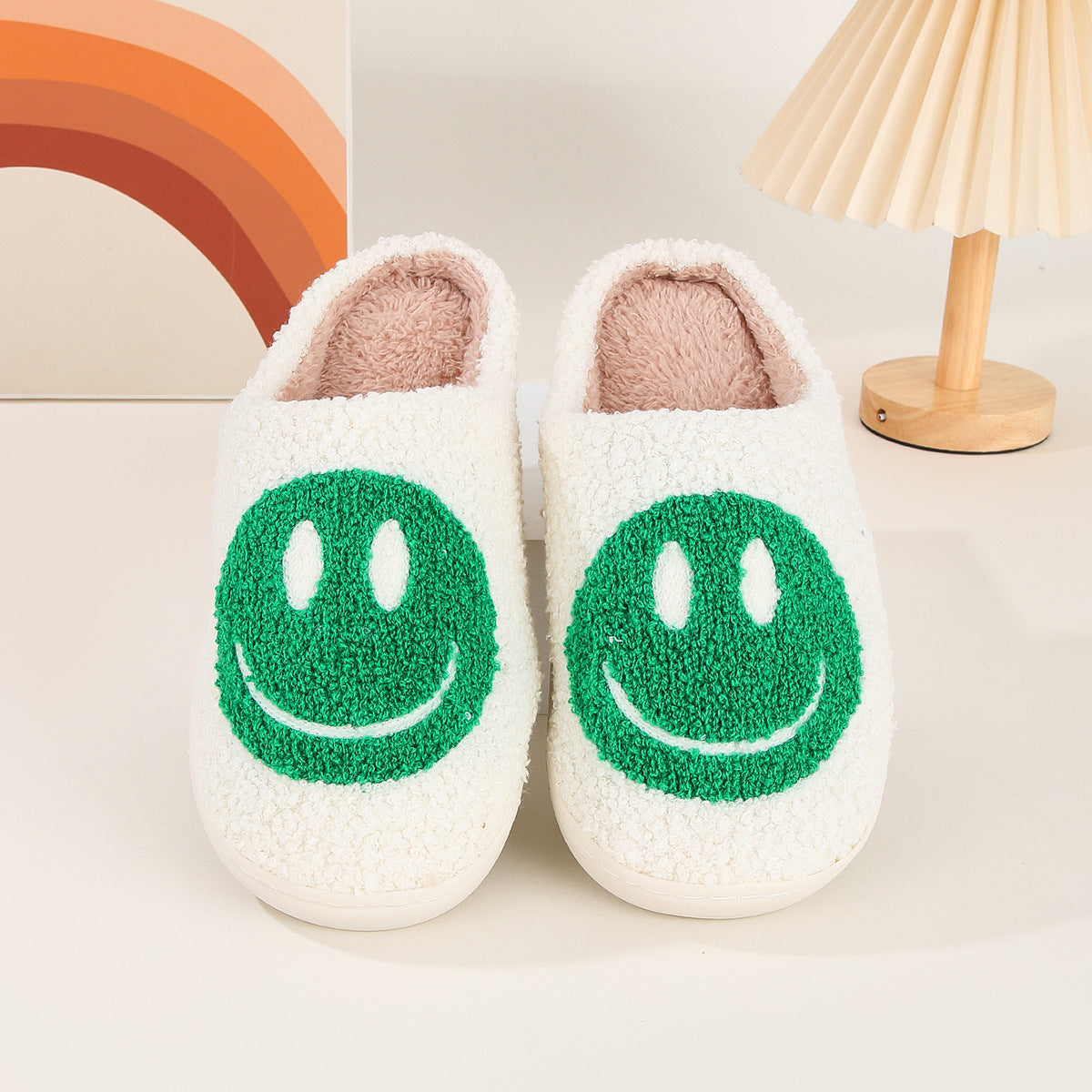 Winter Cute Cartoon Smile Flannel Slippers Wholesale Home Fuzzy Slippers