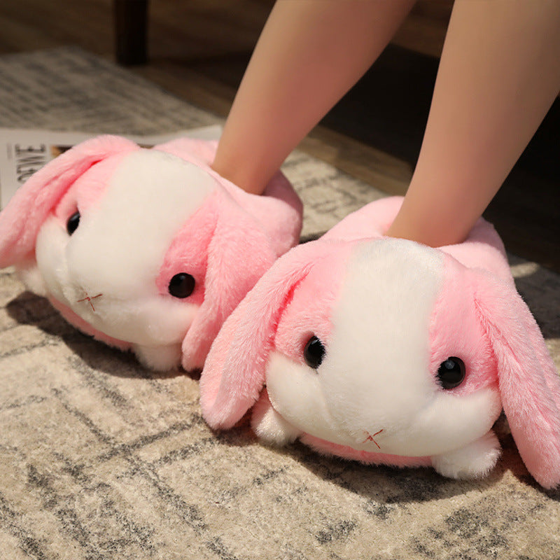 Sad Hamster Plush Slippers Home Soft Warm Furry Slides Women Cozy Indoor Floor Shoes