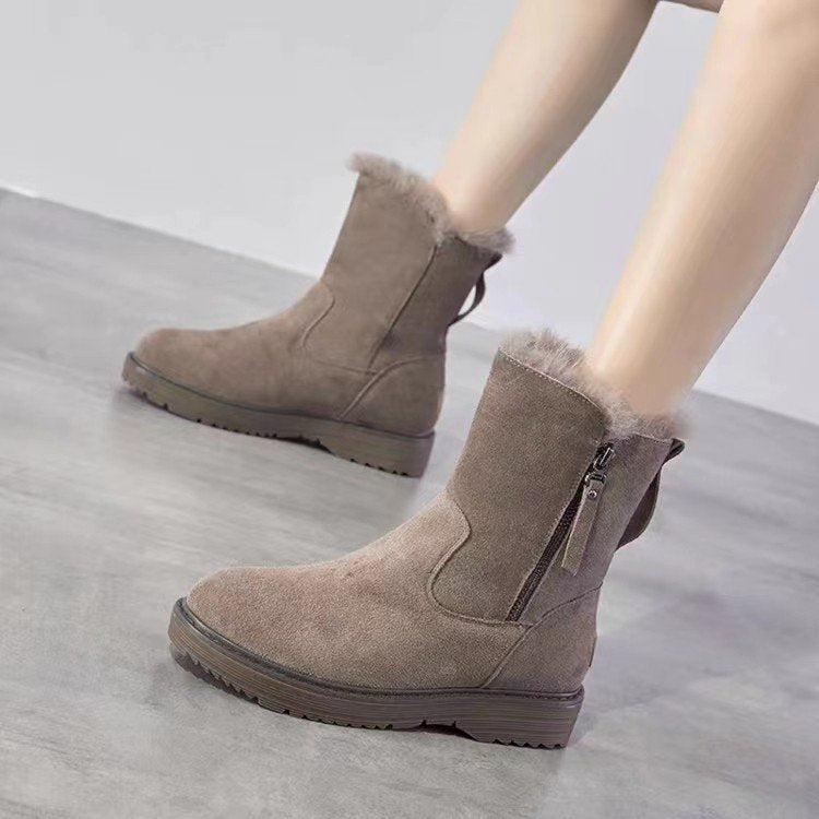 Cold resistant and warm snow boots with thickened fleece for women