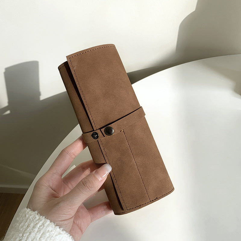 Wristband Storage Bag, Portable Korean-Style Matte PU Roll-Up Case for iWatch Watch Organizer Pouch