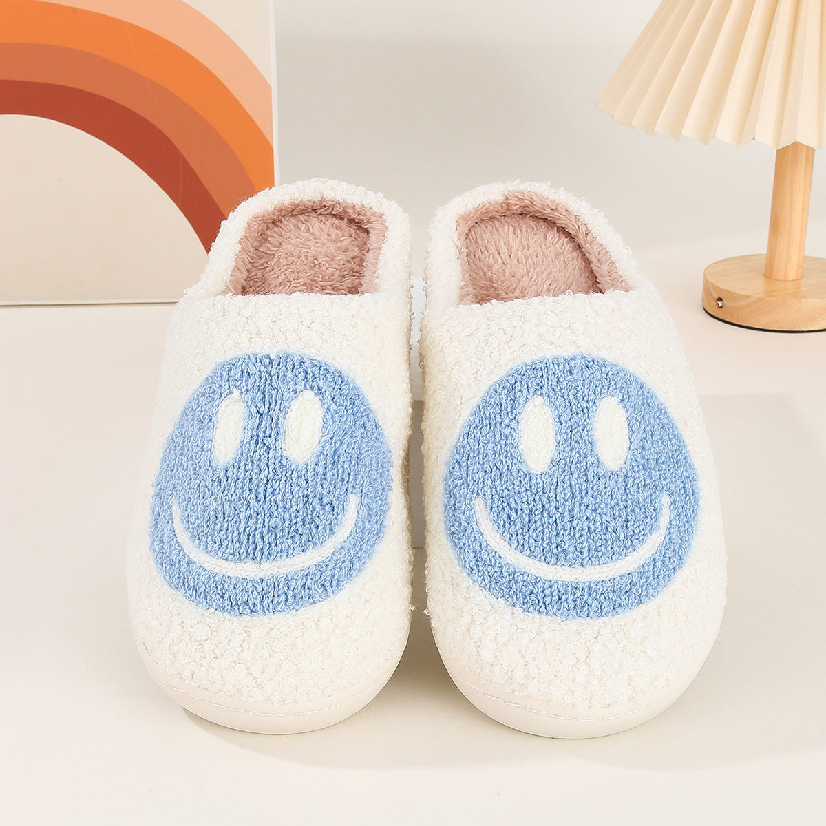 Winter Cute Cartoon Smile Flannel Slippers Wholesale Home Fuzzy Slippers