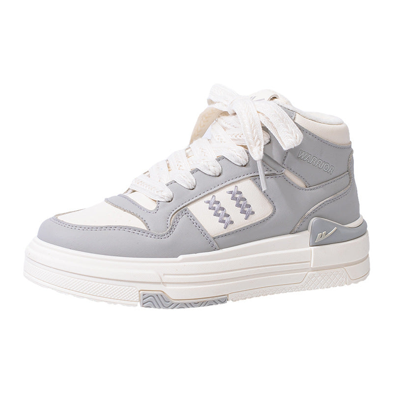 Color blocked high cut thick soled shoes for casual wear