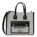 Burberry Canvas Smooth Calfskin Mini Two Tone Freya Tote
