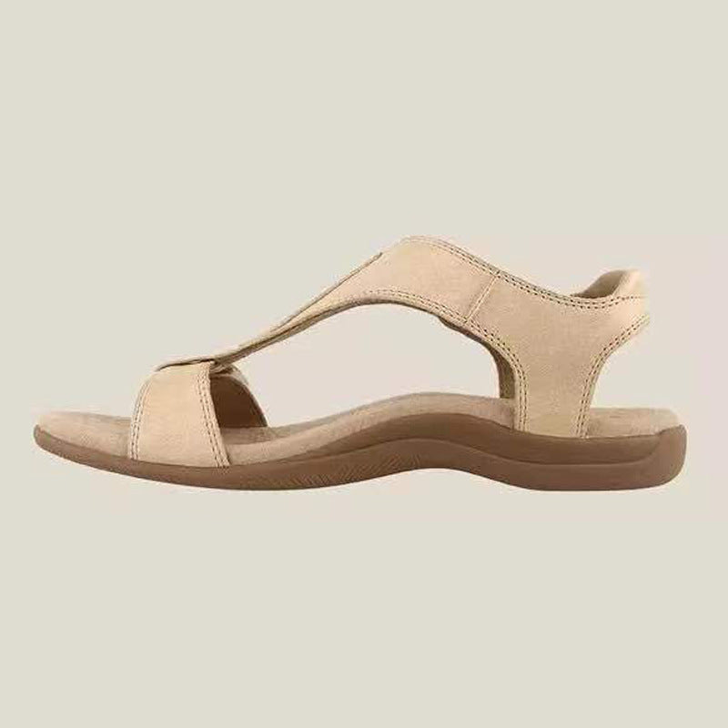 Velcro strap wide-size sandals, casual, thick-soled