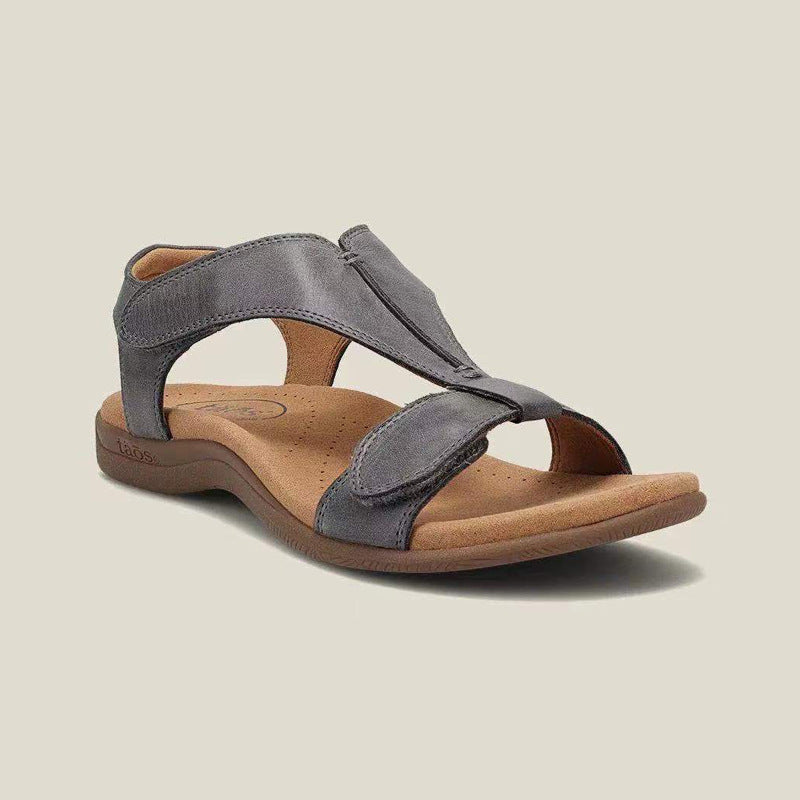 Velcro strap wide-size sandals, casual, thick-soled