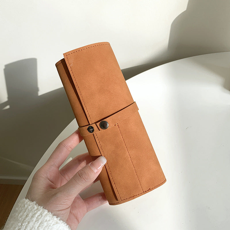 Wristband Storage Bag, Portable Korean-Style Matte PU Roll-Up Case for iWatch Watch Organizer Pouch