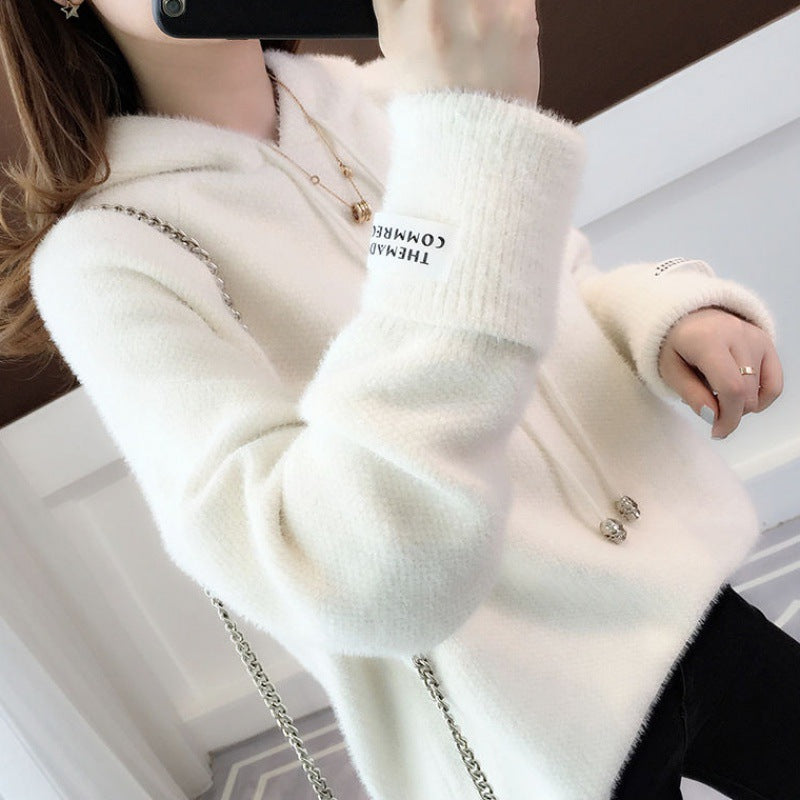 Solid Color Loose Fit Short Sleeve Faux Mink Chenille Pullover Knit Top