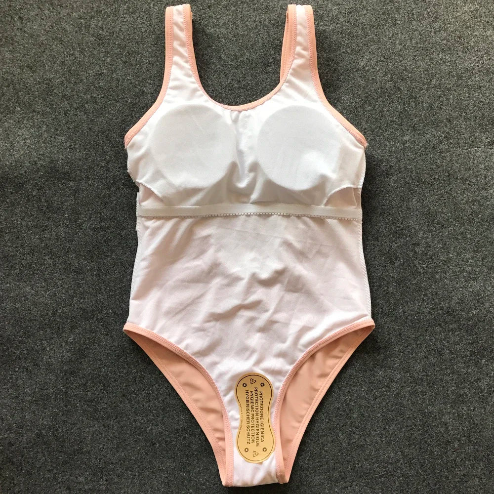 S - XXL Sexy White One Piece Swimsuit Women Thong Swimwear High Cut Trikini Backless Monokini Bather Bathing Suit Swim Bodysuit
