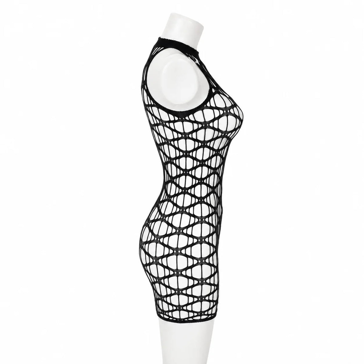 Sexy Cover Up Hollow Out Fishnet Dress without Inside Bikini Sets Summer Holiday Elastic Mini Bodycon Black Dress Free Size