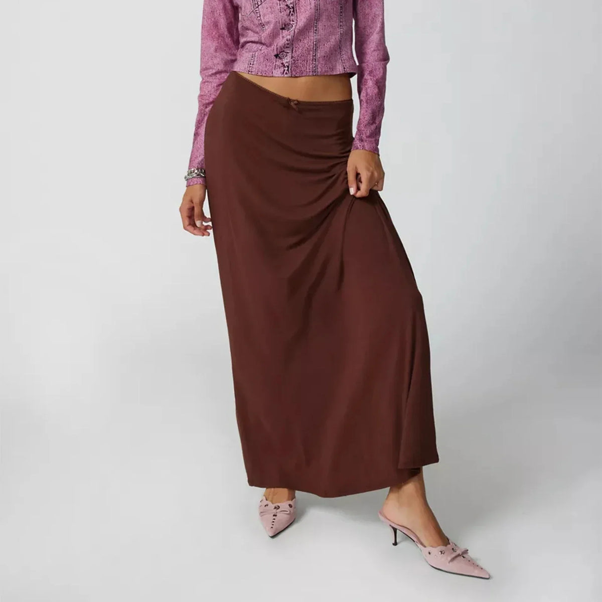 Women Casual Spring Summer Long Skirts Solid Color Fashion Straight Skirts Elegant Loose Y2k Outfits For Female Streetwear