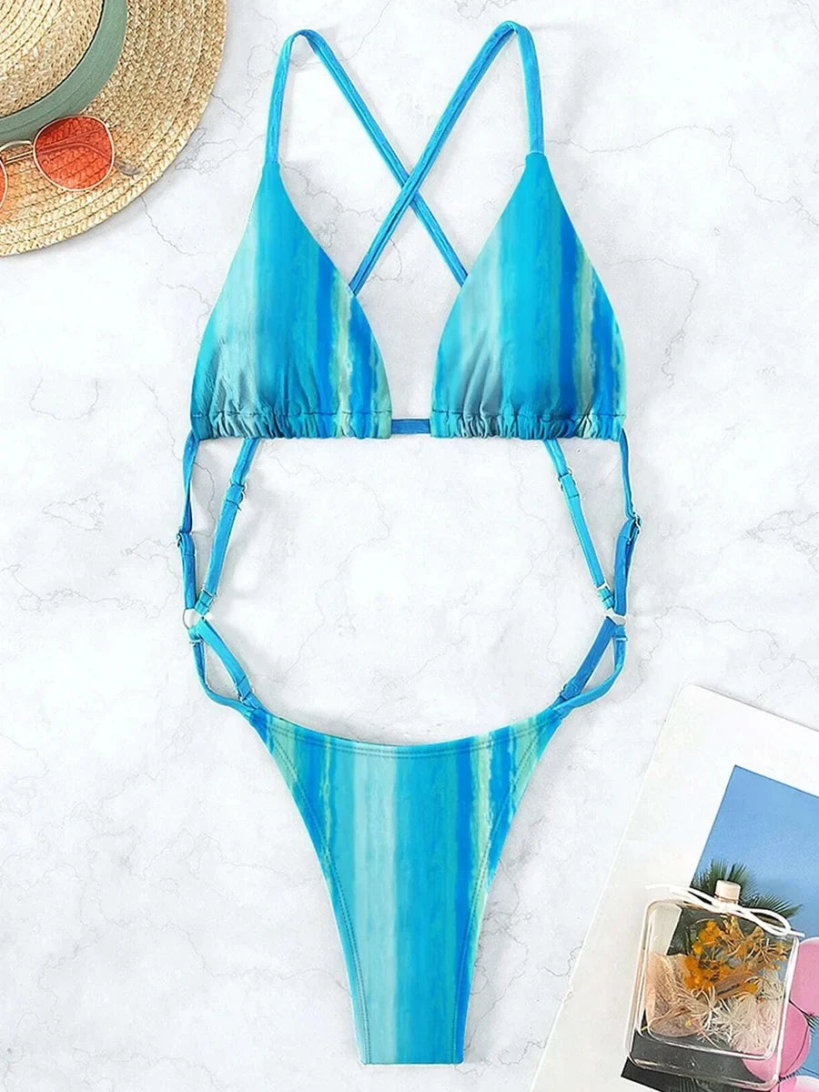 High Cut Out G String Female Swimwear One Piece Swimsuit Women Mini Micro Thong Monokini Bather Backless Bathing Suit Swim Wear