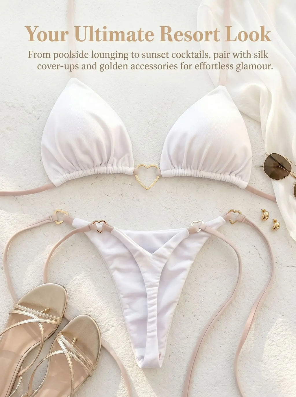 Heart-shaped Halter Micro Thong Bikini Female Swimsuit Women Swimwear Two-pieces Bikini Set Brazilian Bather Bathing Suit Swim