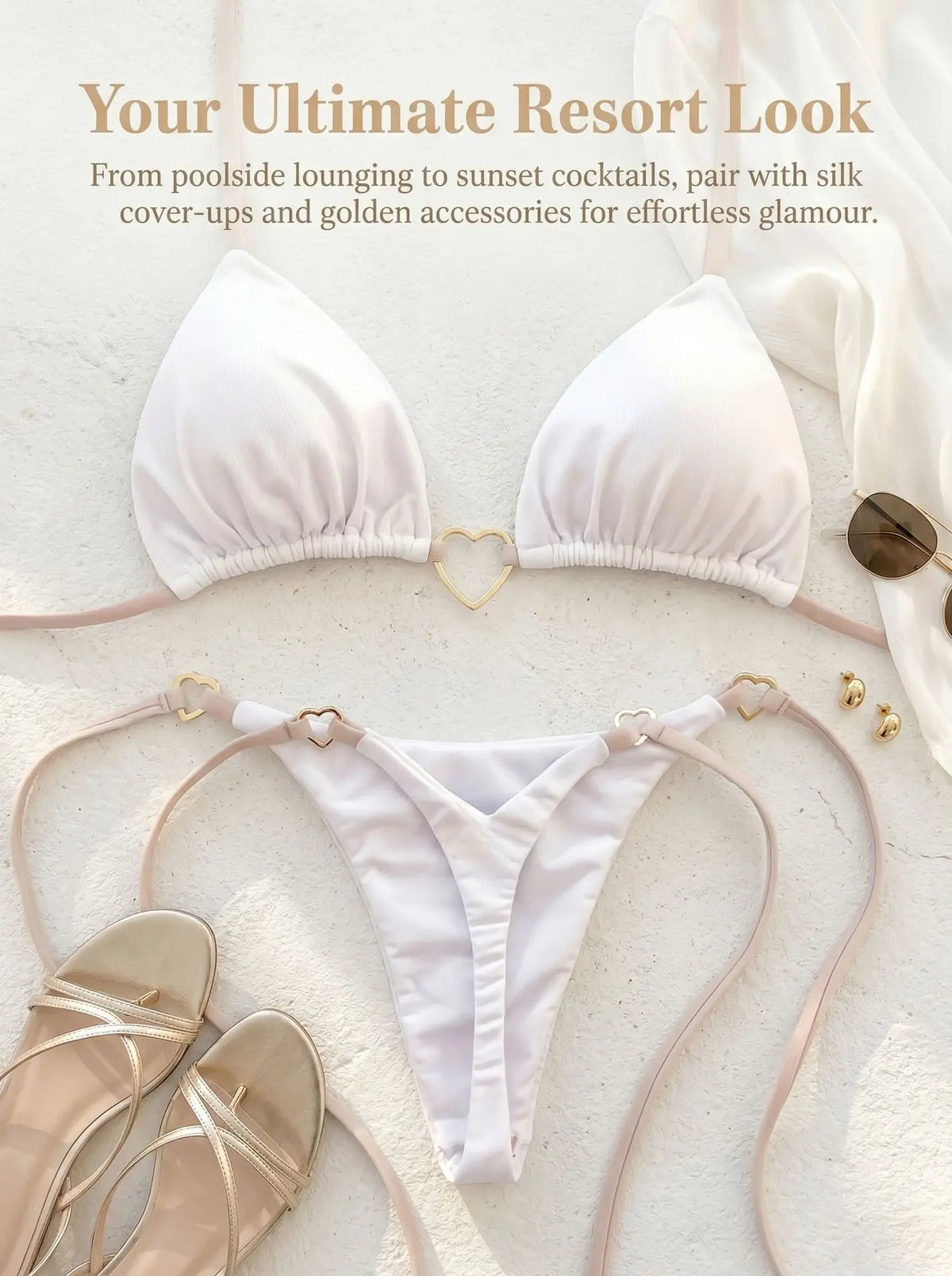 Heart-shaped Halter Micro Thong Bikini Female Swimsuit Women Swimwear Two-pieces Bikini Set Brazilian Bather Bathing Suit Swim
