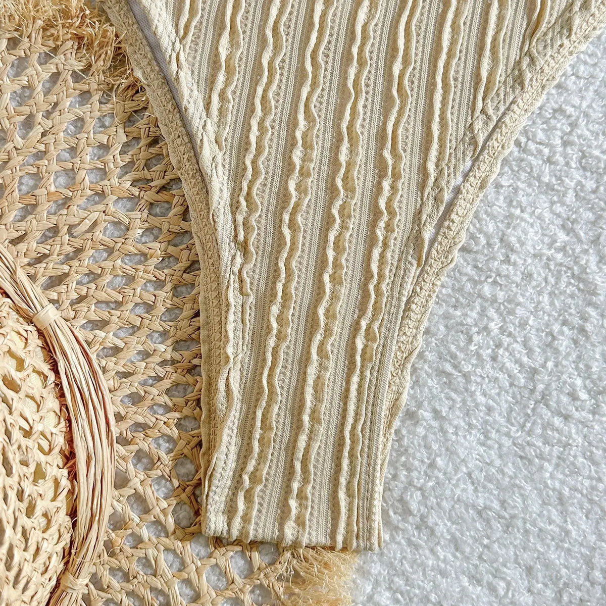Wrinkled Crinkled Tie Knotted Bikini Women Swimwear Female Swimsuit Two-pieces Bikini Set Brazilian Bathing Suit Swim Beach Wear