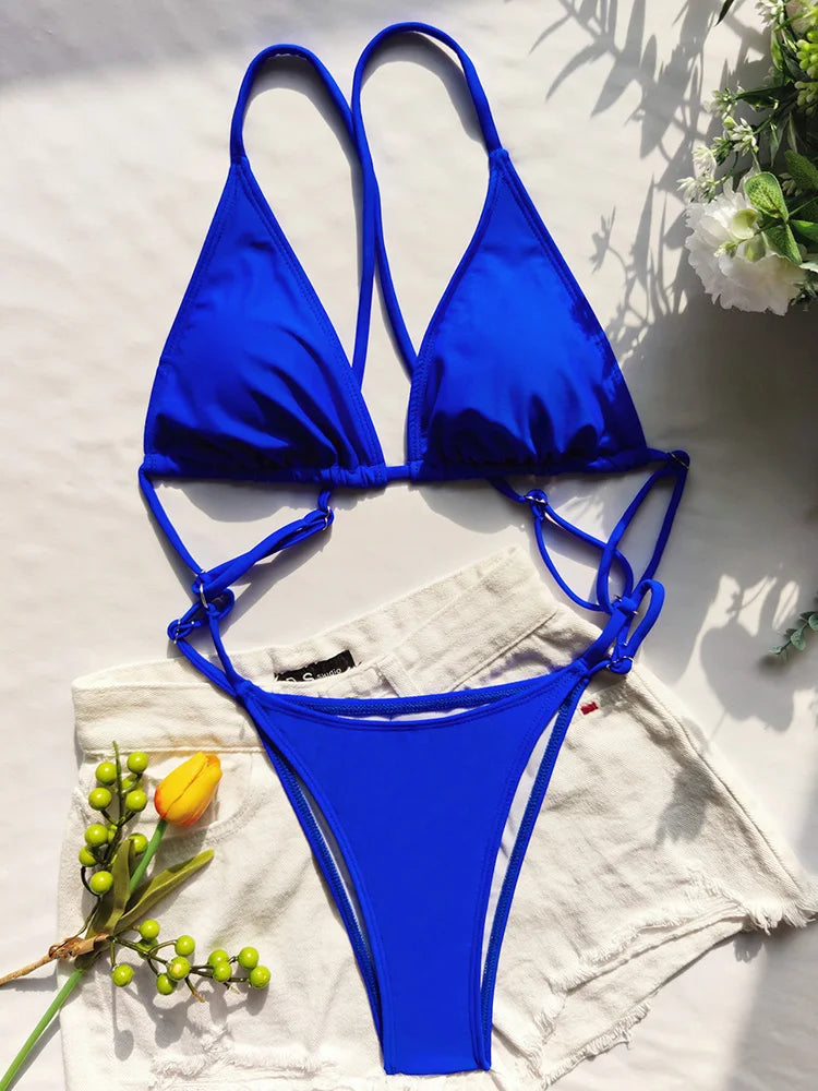 High Cut Out G String Female Swimwear One Piece Swimsuit Women Mini Micro Thong Monokini Bather Backless Bathing Suit Swim Wear
