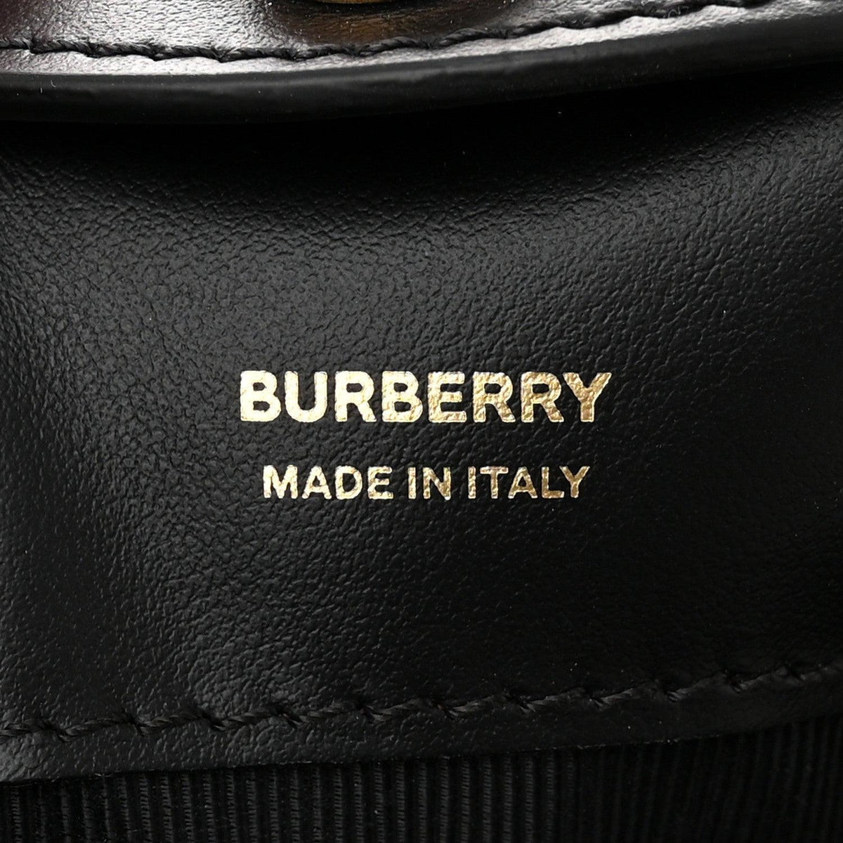Burberry Calfskin Monogram Motif TB Bucket Black