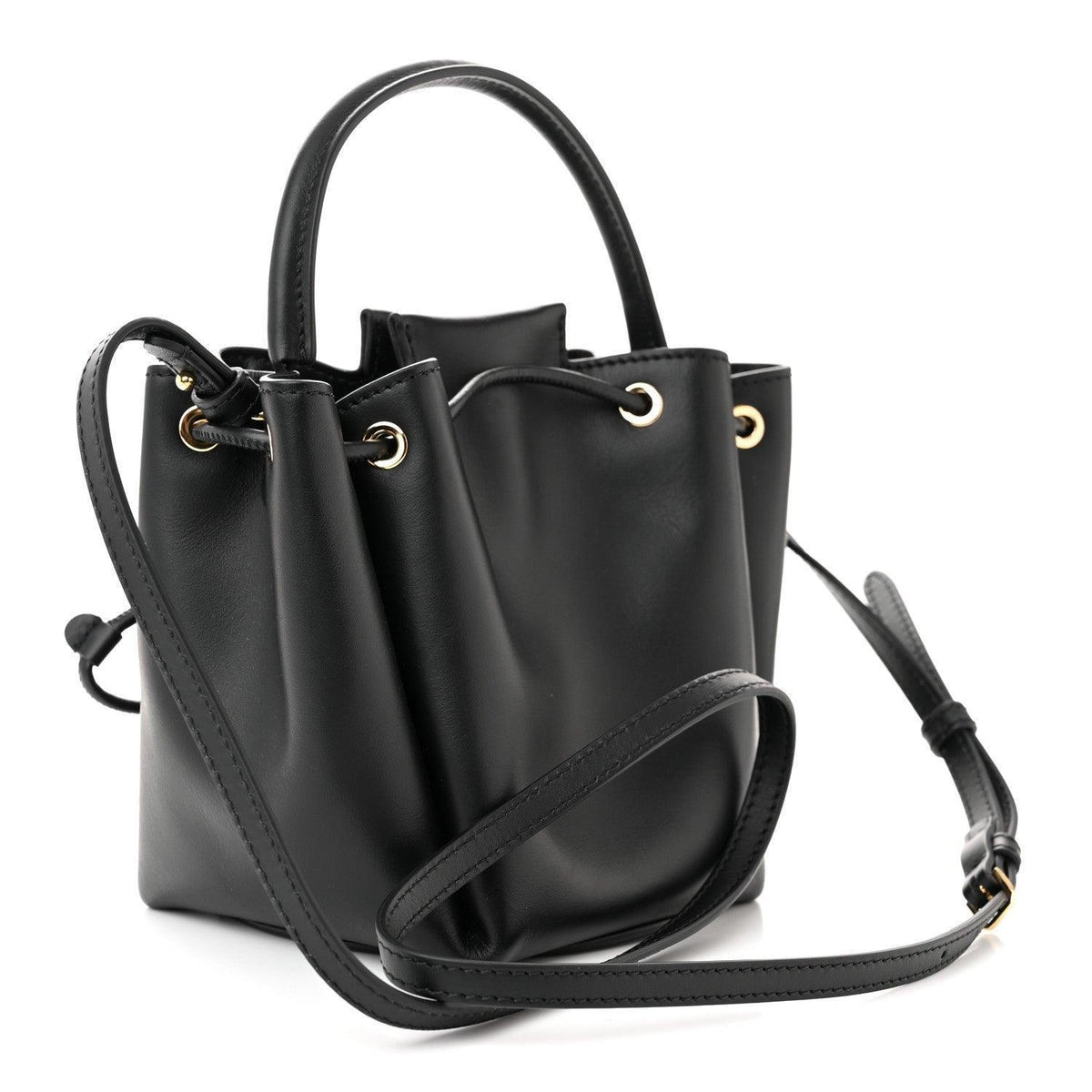Burberry Calfskin Monogram Motif TB Bucket Black